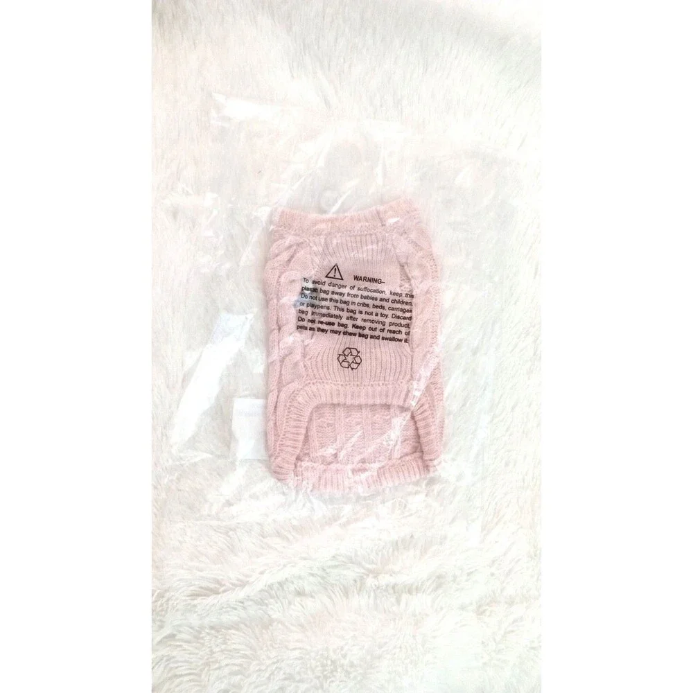 Soft Cable-Knit Dog Sweater - Pink
